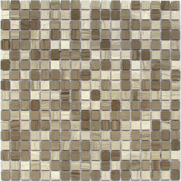 Мозаика Bonaparte Mosaics Kansas-15, 30.5x30.5, под травертин, коричневая, полированная