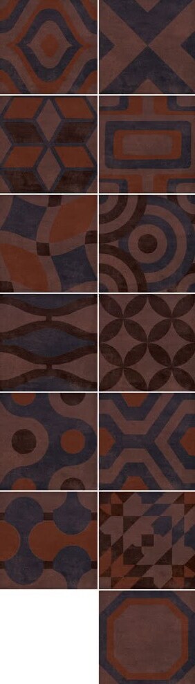 Декор Memory Of Cerim Decor Liberty Rouge, 20x20, пэчворк, коричневый, матовый