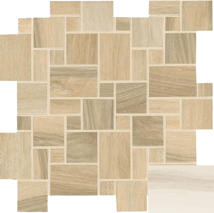 Мозаика Vallelunga Tabula Mosaico Bianco Modular, 30x30, под дерево, белая, матовая