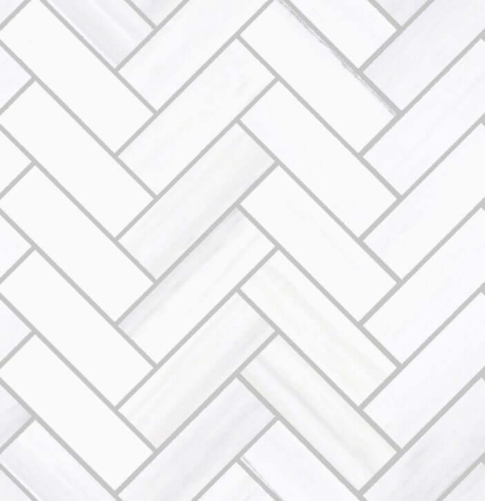 Мозаика Sant'Agostino Themar Spina Bianco Lasa, 30x30, под мрамор, белая, матовая