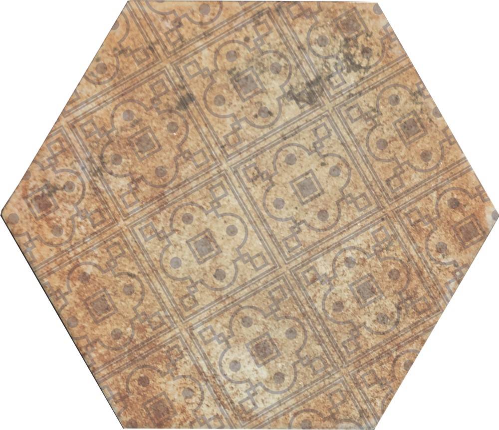 Декор Monopole Ceramica Pompeia Decor Marron, 20x24, с рисунком, коричневый, матовый
