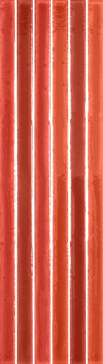 Мозаика Amadis Fine Tiles Long Stick Wild Coralito Crackle, 13x45, кракелюр, красная, глянцевая