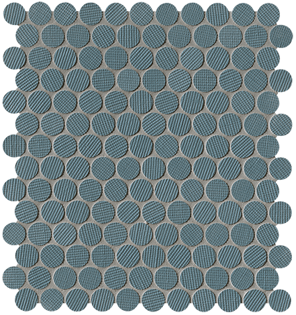 Мозаика FAP Ceramiche Milano & Wall Blu Round Mosaico, 29.5x32.5, геометрия, синяя, матовая