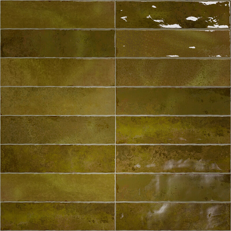 Настенная плитка Vilar Albaro Nairobi Moss, 7.5x30, моноколор, зелёная, глянцевая