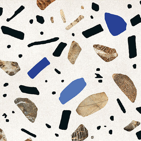 Керамогранит Fioranese Ceramica Ghiaia Maxi Bianco Lev, 60x60, имитация терраццо, белый, матовый