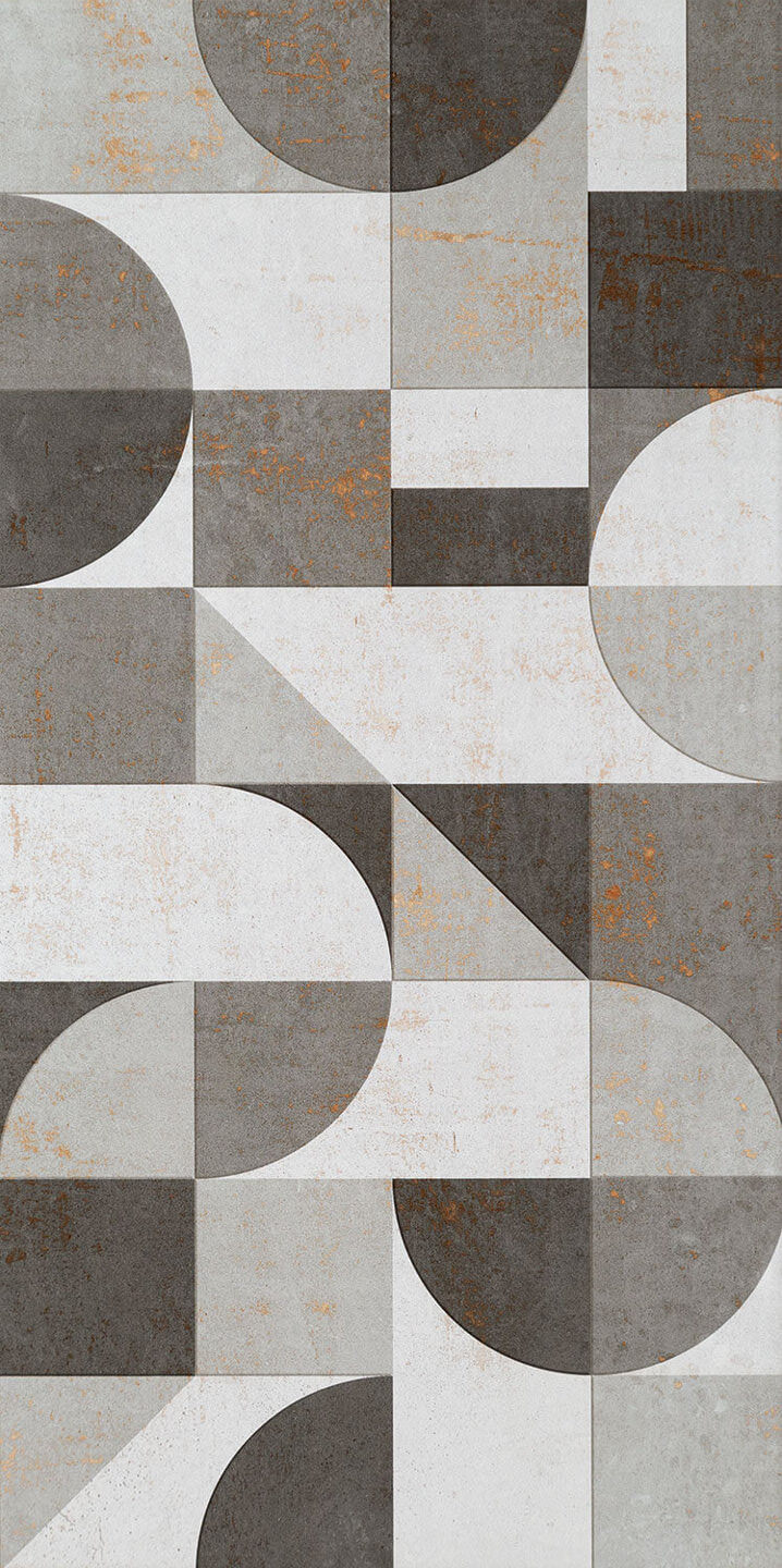 Настенная плитка Tubadzin Ferrum Geo, 29.8x59.8, геометрия, серая, матовая