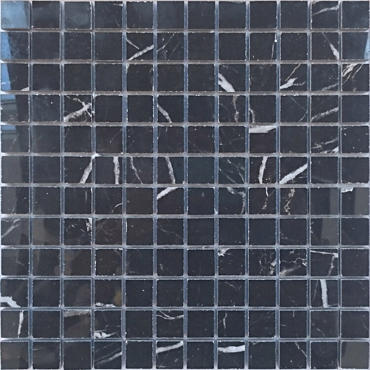 Мозаика LeeDo Marble Porcelain Marrone oriente Pol, 30x30, под мрамор, чёрная, полированная