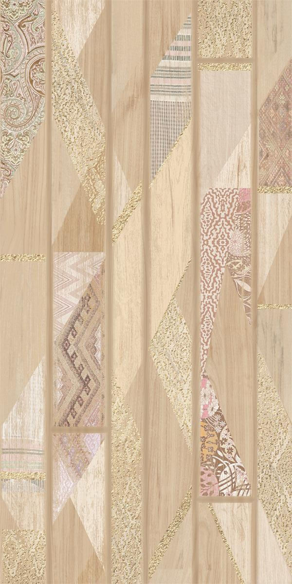 Декор Azori Rustic Vintage 2, 31.5x63, орнамент, бежевый, матовый