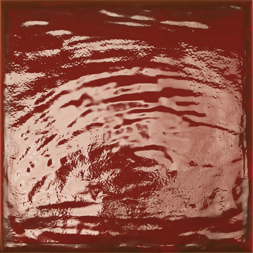 Керамогранит Prissmacer Rain Bordeaux 22, 22.3x22.3, под майолику, красный, глянцевый