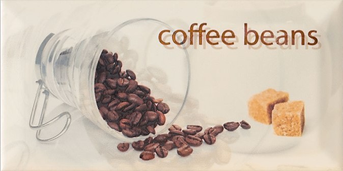 Декор Monopole Ceramica Breakfast Decor Arabica, 10x20, метро/кабанчик, бежевый, глянцевый