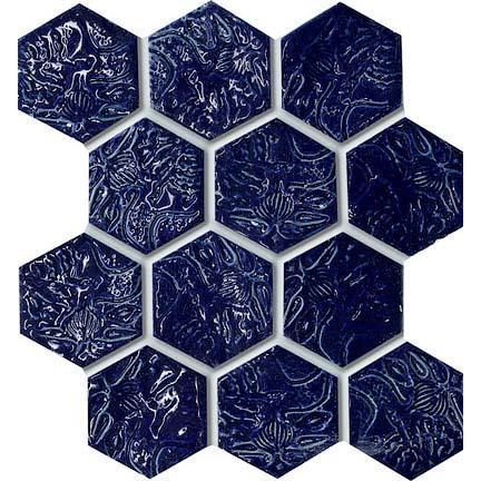 Мозаика Tubadzin Barcelona 4A, 22.6x26, под майолику, синяя, глянцевая