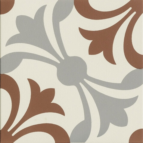 Керамогранит Ceramica Grazia Althaus Lipsia Mix Grigio/Cotto, 20x20, орнамент, коричневый, матовый