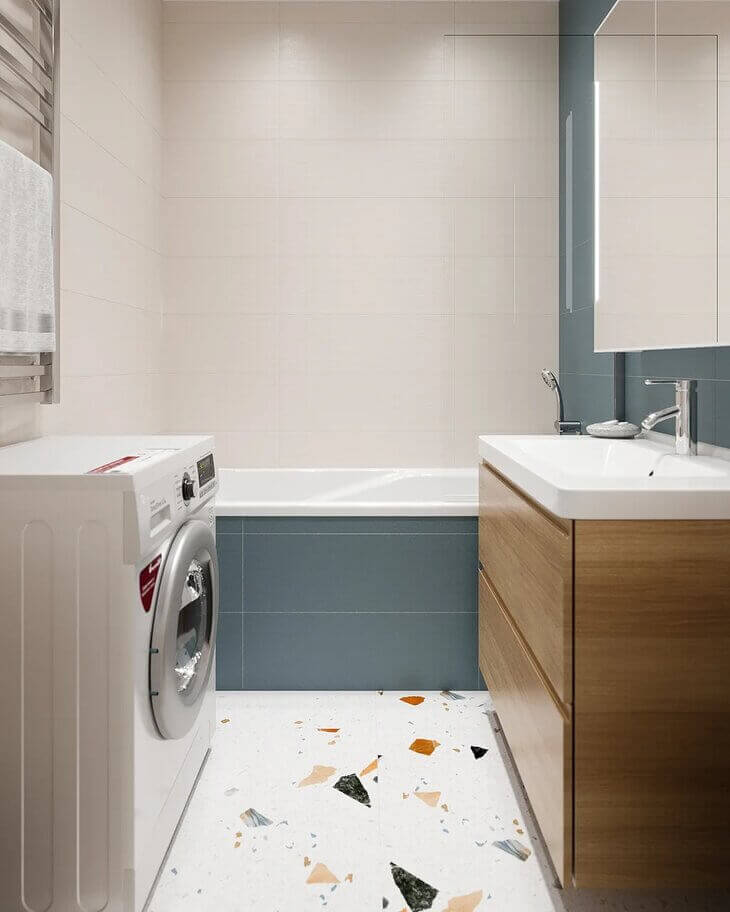 Керамогранит Arcana Stracciatella-R Nacar, 80x80, имитация терраццо, белый, матовый