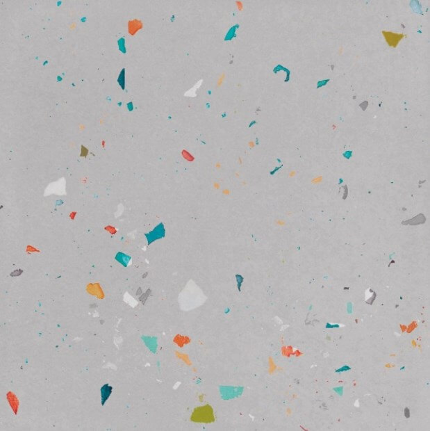 Керамогранит Wow Grey Color Drops, 18.5x18.5, имитация терраццо, серый, матовый