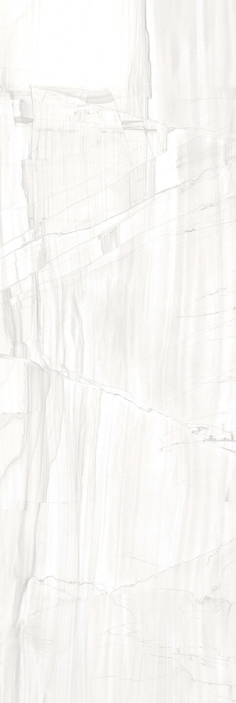 Настенная плитка Ceramika Konskie Brennero White Rett, 25x75, под мрамор, белая, глянцевая