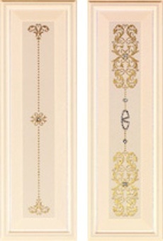 Бордюр Piemme Boiserie Rilievo V Boiserie Lilla, 9.5x30, под обои, золотой, матовый