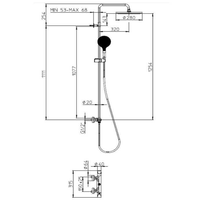 Душевая стойка Bossini Apice L10505.073
