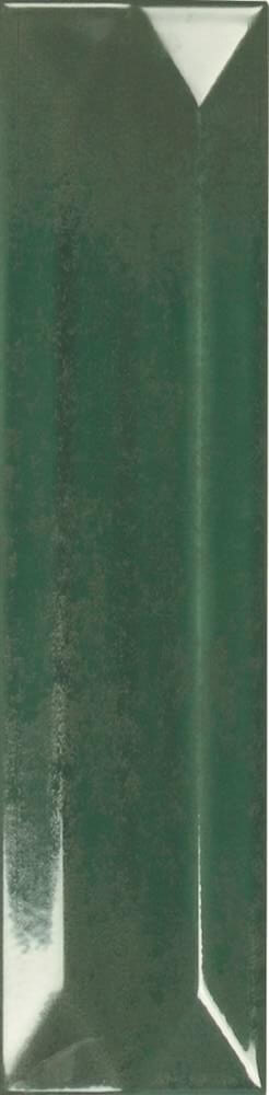Настенная плитка APE Reality Refraction Palm, 7.5x30, моноколор, зелёная, глянцевая