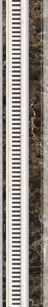 Бордюр STN Ceramica Listelo Cantera, 4x25, с рисунком, коричневый, глянцевый