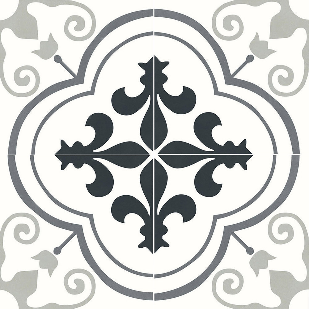 Керамогранит RHS-Rondine Swing Night and Day 03, 20x20, орнамент, мультиколор, матовый