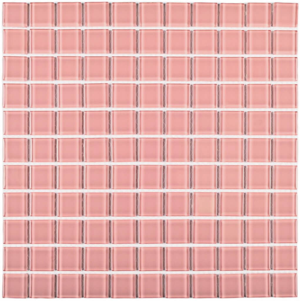 Мозаика Bonaparte Mosaics Pink Glass, 30x30, моноколор, розовая, глянцевая