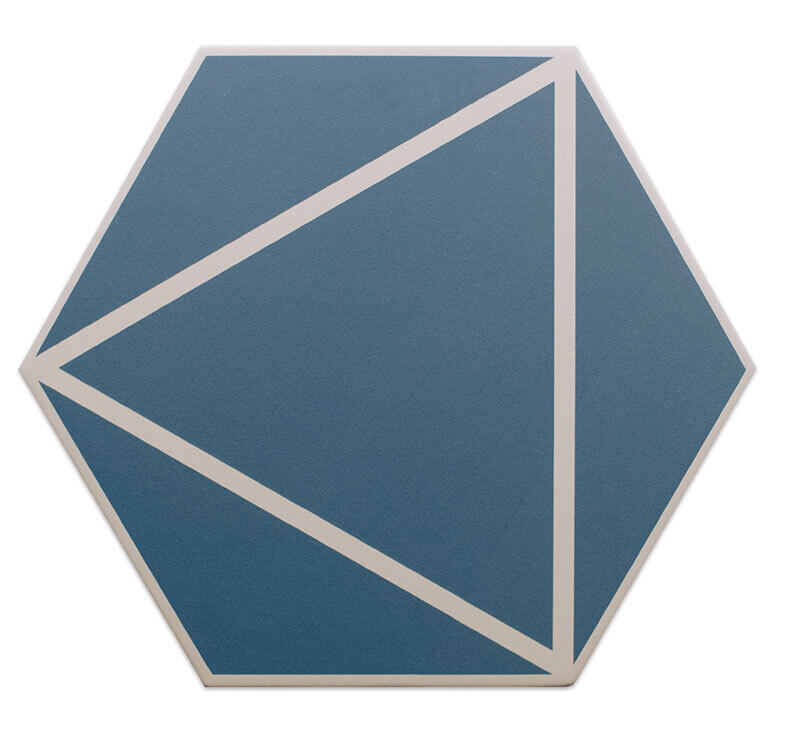 Керамогранит DNA Tiles Fancy Lines Ocean, 20x23, геометрия, синий, матовый