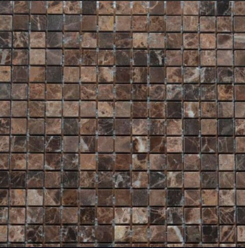 Мозаика Art & Natura Marble Mosaic Dark Imperador, 30.5x30.5, под камень, коричневая, полированная