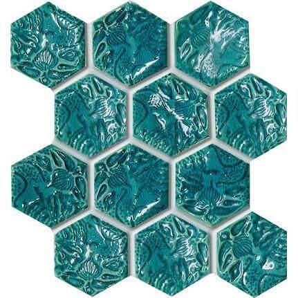 Мозаика Tubadzin Barcelona 4B, 22.6x26, под майолику, зелёная, глянцевая