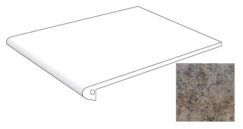 Ступень Exagres Metalica Peld. Metalica Purple, 33x33x3, под камень, серая, матовая