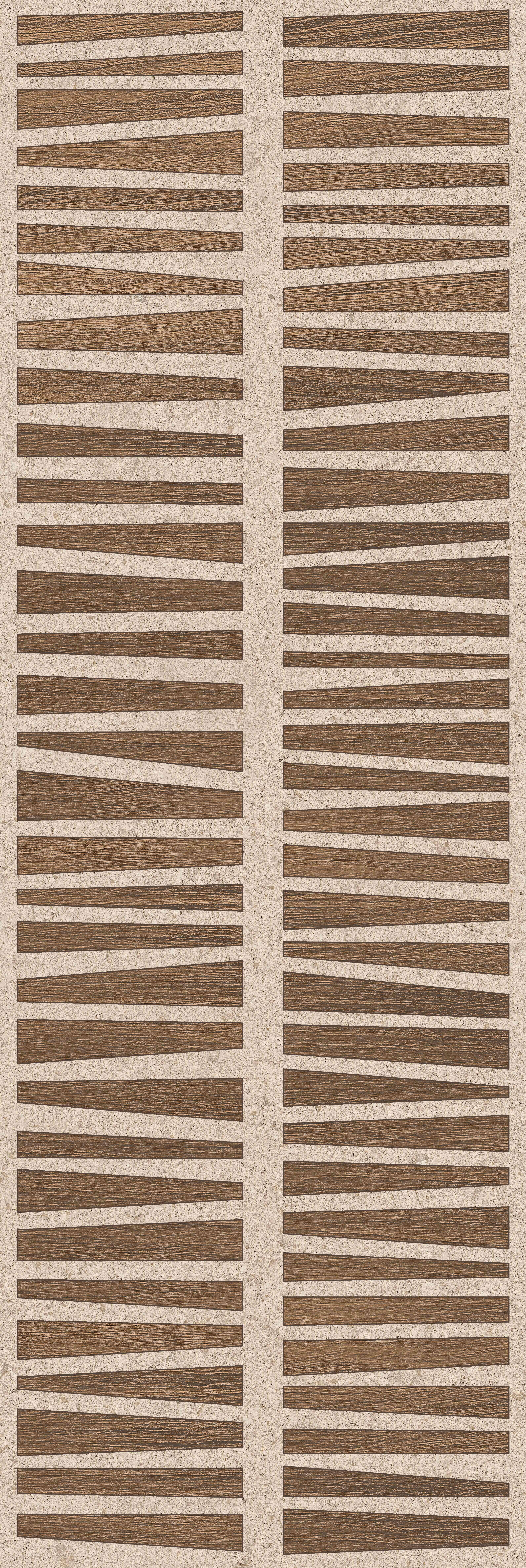 Настенная плитка Creto Salutami Way, 20x60, геометрия, коричневая, матовая