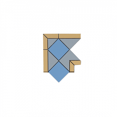 Угловой элемент Keramark Павловск Синий, 18.1x18.1, моноколор, бежевый, матовый