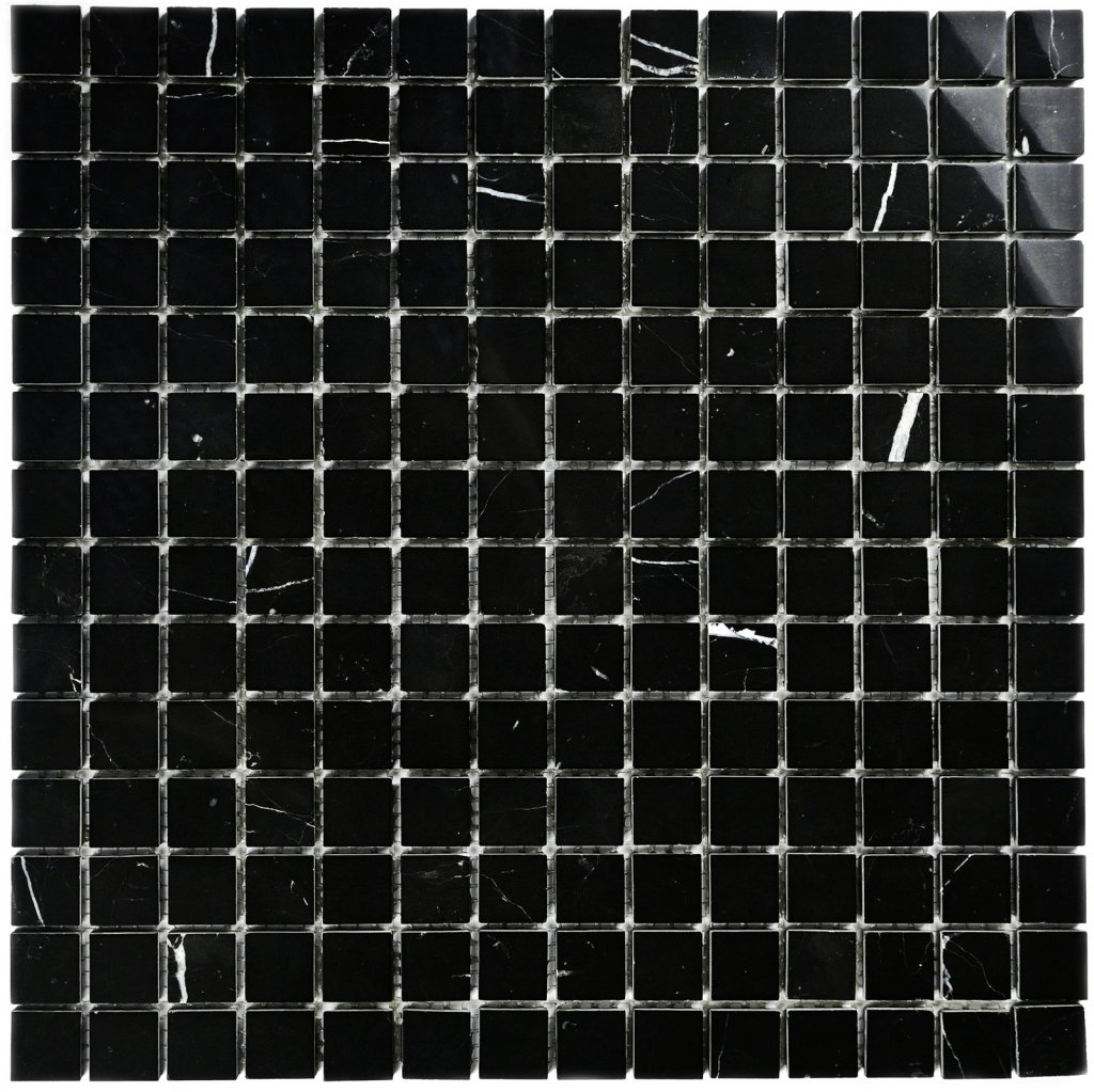 Мозаика Bonaparte Mosaics Persia-20, 28x29.5, под мрамор, чёрная, полированная