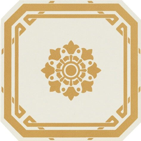 Керамогранит Ceramica Grazia Old England Ottagono DEC ED Leeds, 20x20, орнамент, бежевый, матовый