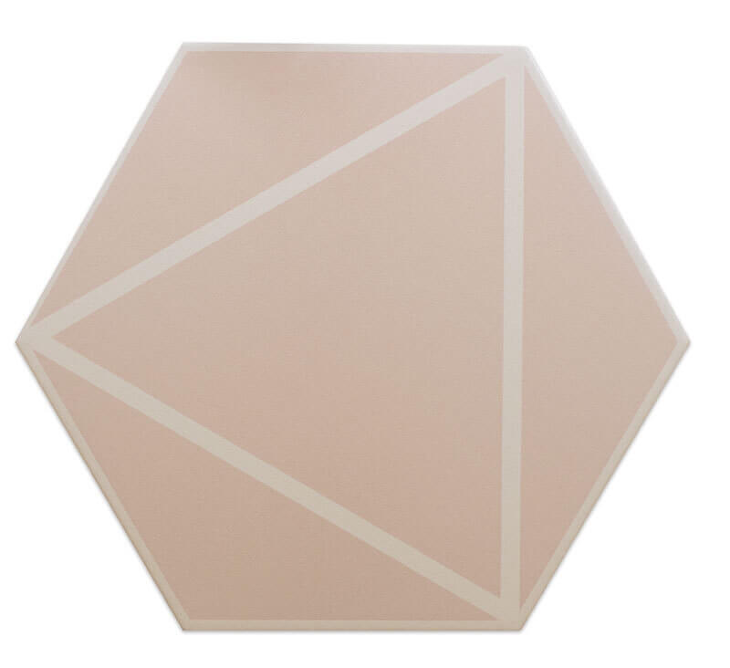 Керамогранит DNA Tiles Fancy Lines Pink, 20x23, геометрия, розовый, матовый