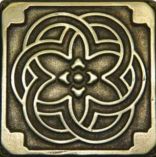 Вставка Kavarti Kaleidoscope, 5x5, орнамент, бронзовая, лаппатированная