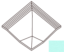 Спецэлемент CE.SI. Antislip Angolare Doccia Dorio, 10x10, моноколор, голубой, противоскользящий