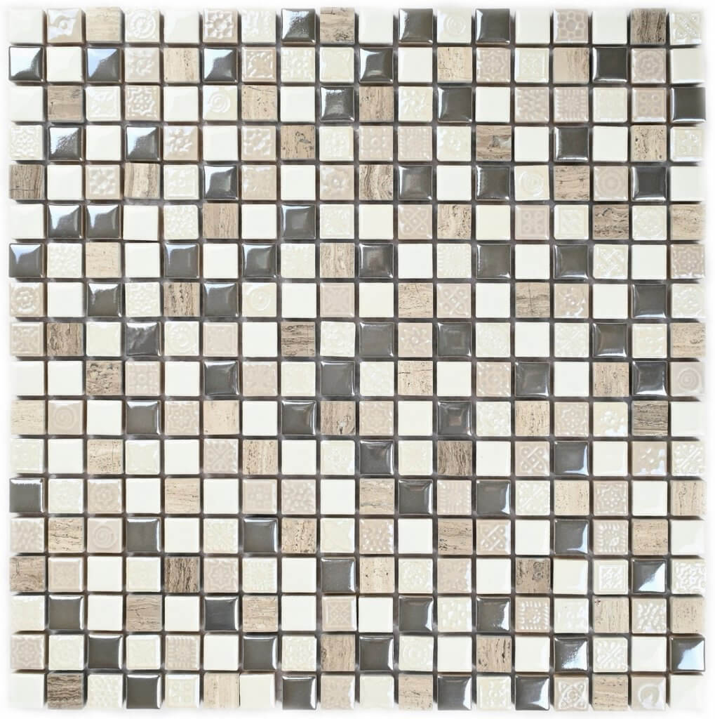Мозаика Bonaparte Mosaics Smoke, 30x30, орнамент, мультиколор, глянцевая