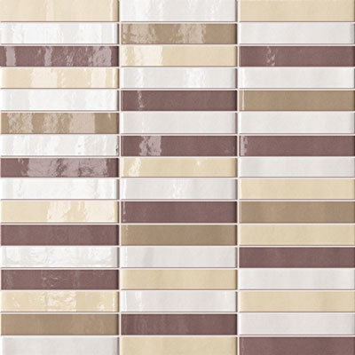 Мозаика FAP Ceramiche Manhattan Terre Tratti Mosaico, 30x30, под майолику, мультиколор, глянцевая