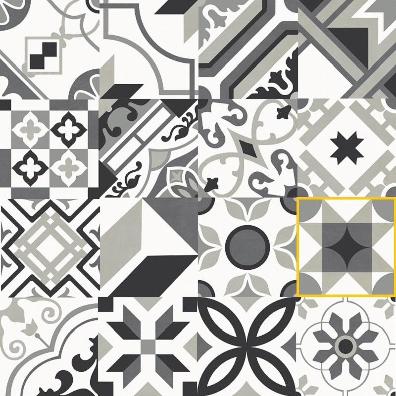 Керамогранит RHS-Rondine Swing Night and Day Carpet, 20x20, пэчворк, мультиколор, матовый