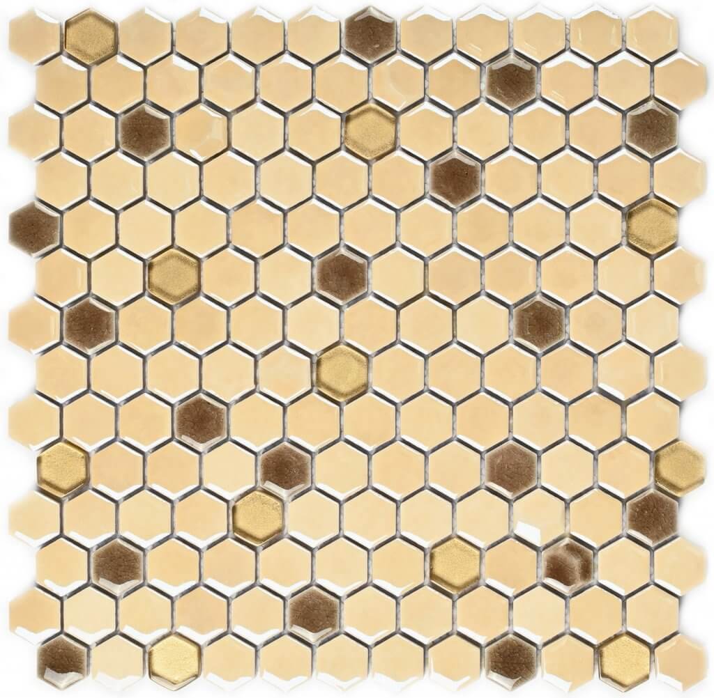 Мозаика Bonaparte Mosaics Absolute, 30.2x30.5, моноколор, бежевая, глянцевая