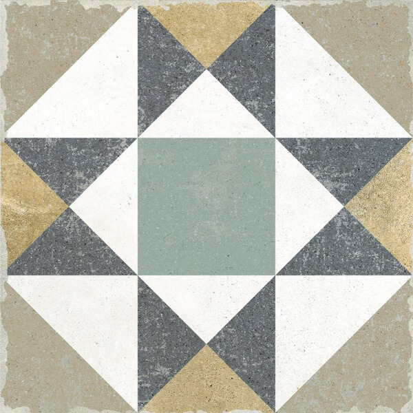 Керамогранит Nanda Tiles Gabana Kenitra, 20x20, геометрия, мультиколор, матовый