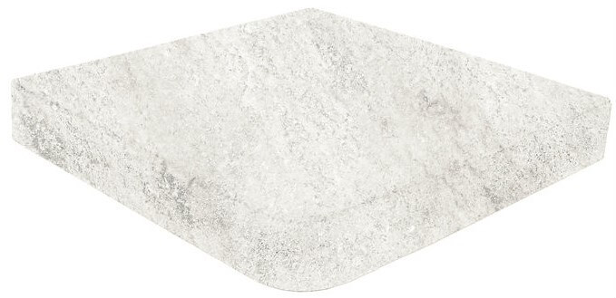 Ступень угловая Gresmanc Evolution Ang. White Stone, 31.7x31.7, под бетон, серая, матовая