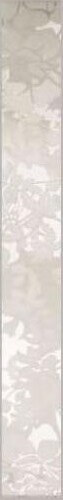 Бордюр CeDam Lustri List  Flower Bianco Lucido, 6x50, под обои, серый, глянцевый