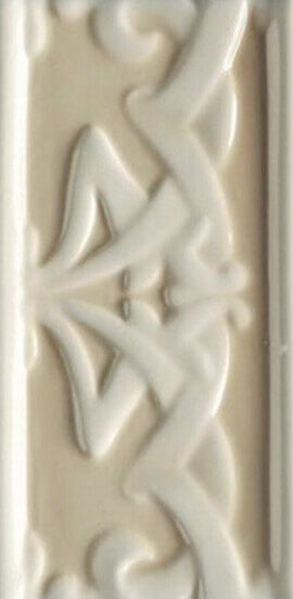 Бордюр Ceramica Grazia Essenze Liberty Magnolia Craquele, 6.5x13, кракелюр, бежевый, глянцевый