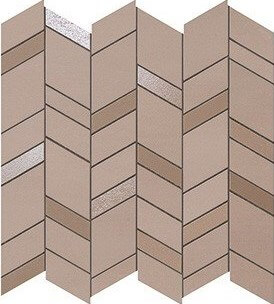 Мозаика Atlas Concorde Mek Rose Mosaico Chevron Wall, 30.5x30.5, под металл, розовая, матовая