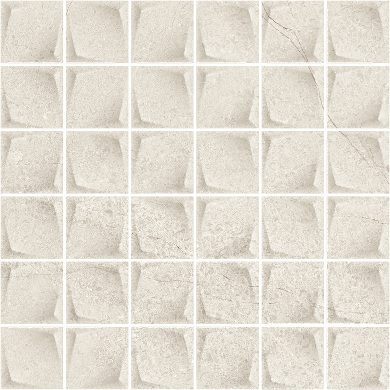 Мозаика Paradyz Minimal Stone Grys Mozaika Prasowana K., 29.8x29.8, под камень, бежевая, матовая