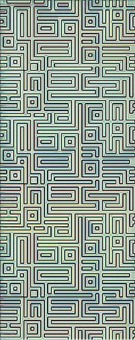 Декор Azori Nuvola Dec.Verde Labirint, 20.1x50.5, геометрия, зелёный, глянцевый