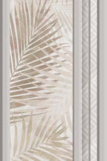 Бордюр Goetan Marte Zocalo Ice, 15x30, флора, бежевый, глянцевый