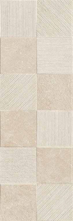 Керамогранит Ragno Eterna Arena Struttura Quadro 3D Rett., 30x90, под камень, бежевый, матовый