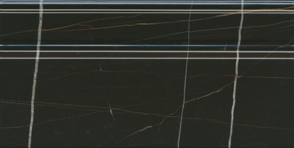 Плинтус Kerama Marazzi Греппи Черный FME008R, 20x40, под мрамор, чёрный, глянцевый